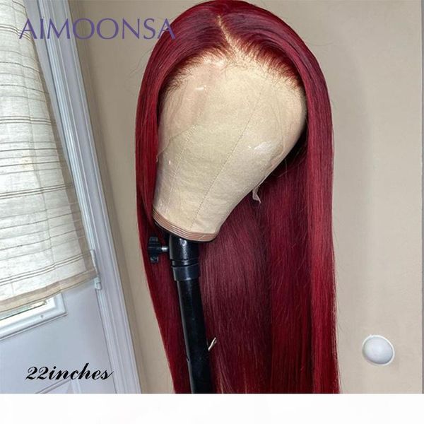

burgundy 360 lace frontal wig colored long straight wig 99j glueless lace front human hair wigs peruvian remy wigs for women 130, Black;brown