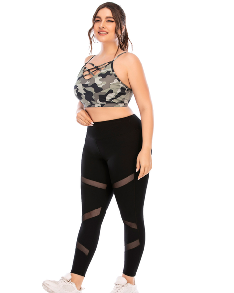 

новый камуфляж спортивный носить женские два куска набор sportswear йога костюм бегущий костюм бюстгальтер + брюки женские колготки, White;red