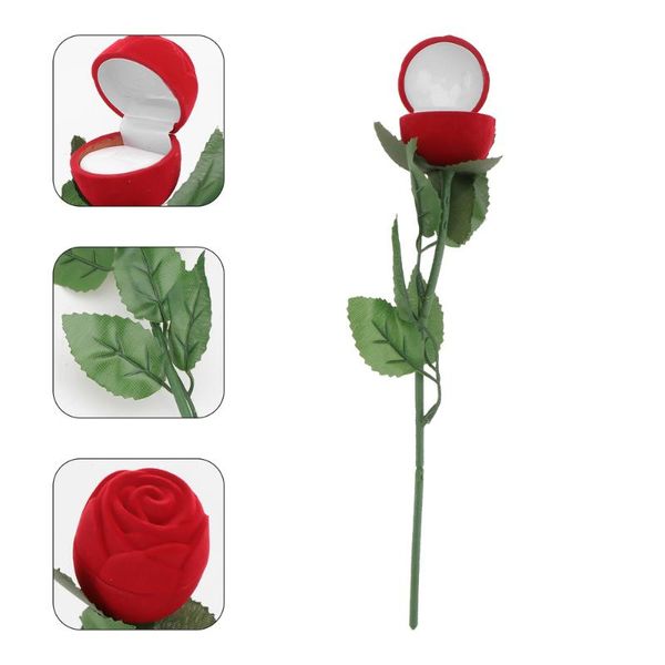 

gift wrap 1 bouquet simulate rose shape ring boxes creative engagement case box