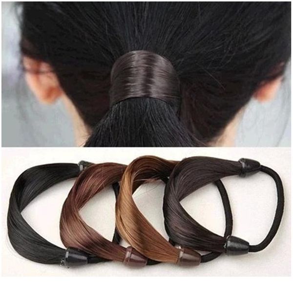 

fashion wig braided hair band for women pigtail type rubber bands korean style hair ring for girl hair extension ponytai bbyysi