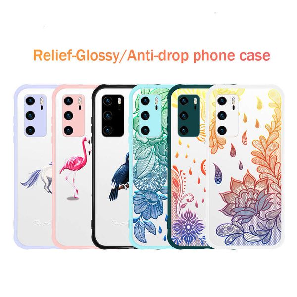 

gelief - shiny mobile phone case digned for huawei p40 pro plus and anti falling case with fashionable cartoon color digned for huawei