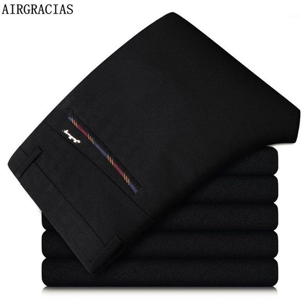 

airgracias new trousers men dark color classic men's long trousers pant male business suit pants size 28-381, Black