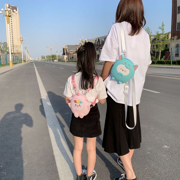 

new 3d cartoon kids bag pink green backpack for children silicone school bags backpack for girls book bag mochila escolar bucket y200706