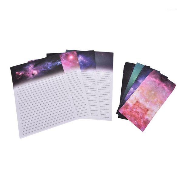 

wholesale- writing paper 6 sheet letter paper+ 3 pcs envelopes starry sky letter pad set vintage paper envelopes ancient gift paper card1