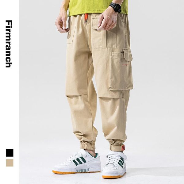 

firmranch new fall spring men/women multi 3d pockets cargo pants casual loose legging trousers ins functional teenage slacks, Black