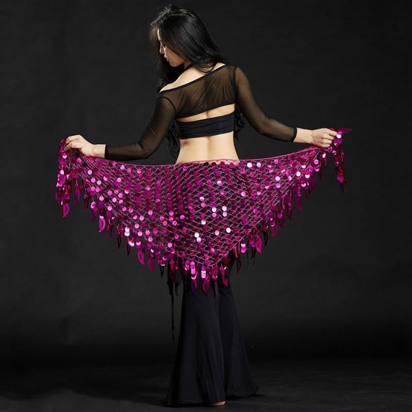 

stage wear multicolor belly dance clothing accessories sequins hip scarf for women dancing belts, Black;red