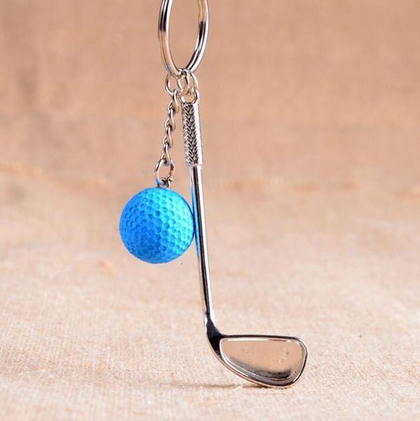 

key ring grade metal golf club golf with ball key chain sport gift for souvenir key ring, Slivery;golden
