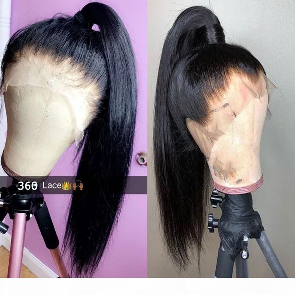 

360 lace frontal wig with baby hair malaysian straight lace frontal human hair wigs for natural black beaudiva