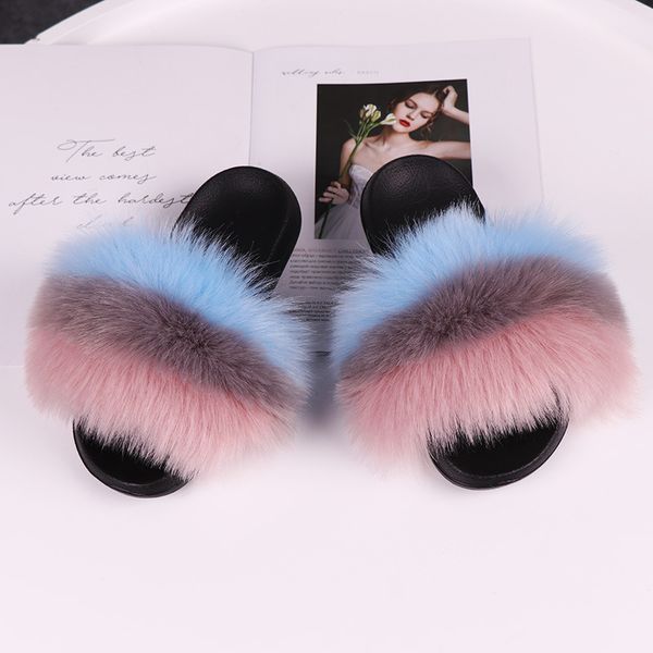 

fox like slippers for women fashion fur like slippers for women casual wear fur slippers for women sandals y1202, Black