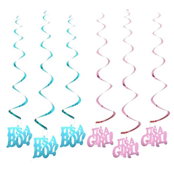 

6 шт. это мальчик его девочка потолок вихрем diy висит украшения детские душевые украшения декоративные дети рождения вечеринка поставки wmt