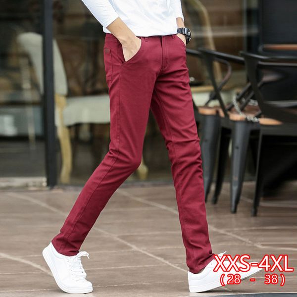 

men pants slim fit black red pantalon hombre straight casual men pants summer cotton chinos male trousers office 2021