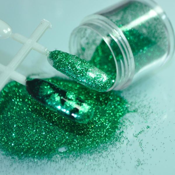 

nail art decorations 5.5g bling green diy acrylic glitter powder glossy pure color in clear jar n64, Silver;gold