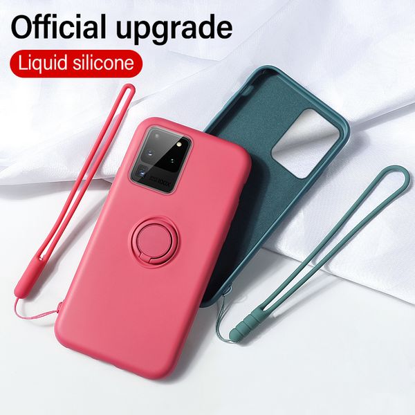 

silicone magnetic holder phone case for samsung galaxy s20 s10 e 5g s9 s8 note 20 10 9 plus stand ring bracket cover