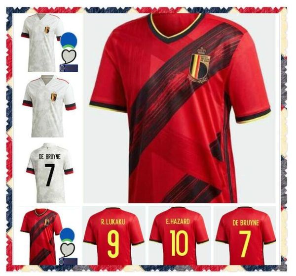 

2020 belgium de bruyne e. hazard soccer jerseys lukaku kompany home away mens football shirts match shirt mertens uniforms, Black;yellow