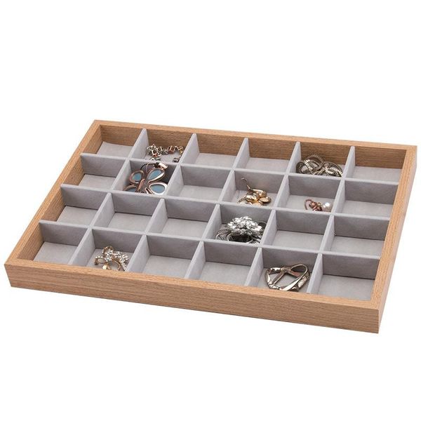 

wood jewelry organizer tray display ring earring case bracelet necklace pendant holder tray jewelry storage box, Pink;blue