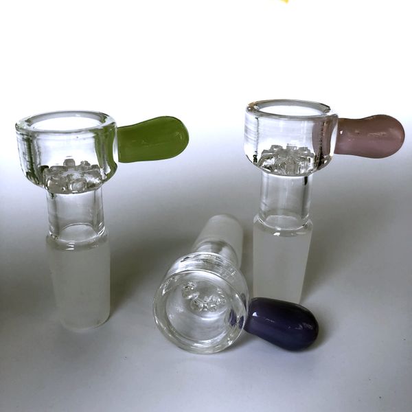 Schiebeglasschalen mit Blume, Schneeflockenfilterschalen, 14-mm-Schüssel und 18-mm-Räucherschale aus männlichem Glas, Zubehör für Tabakglasbongs