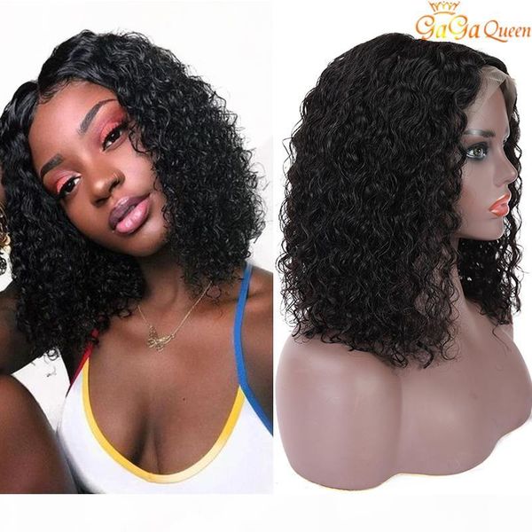 

brazilian hair water wave 13*4 wigs lace front wig bob curly wig pre-plucked brazilian curly human hair wigs short bob wigs, Black;brown