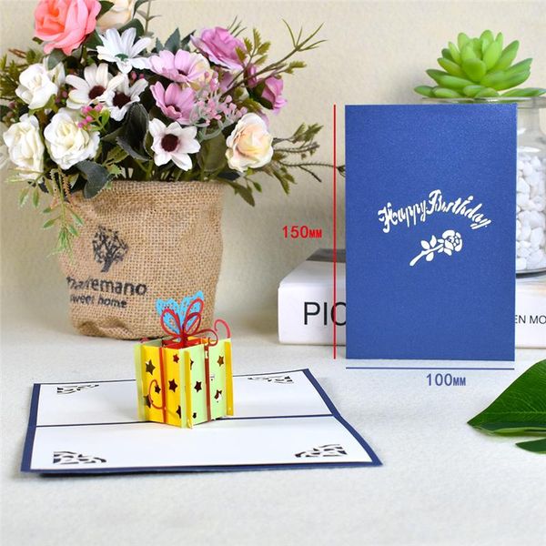 

10 pack wholesale gift box 3d pop up cards birthday with envelope sticker laser cut invitation greeting card postcard wmtmmf mywjqq