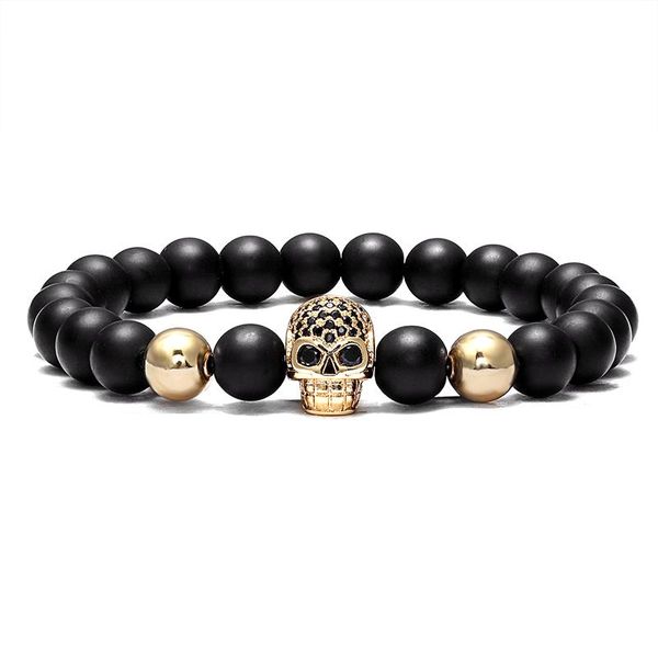 

livvy charm stone natural pearl men's bracelet punk cz head skeleton bracelet men's fashion bead bracelet sqcxnf