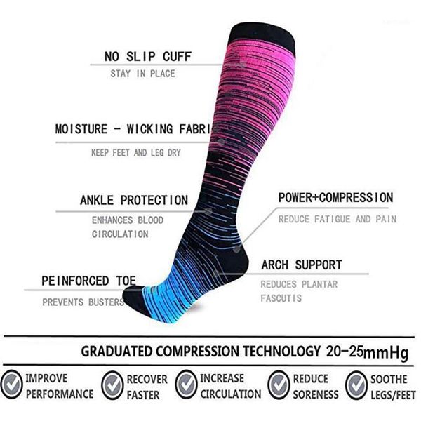

sports socks nylon compression women and men stockings nursing hiking travel flight running fitness1, Black