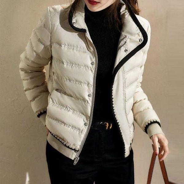 

women down jackets cotton padded short 2020 new fashionable casual slim loose female winter outwear elegent parkas coats, Black