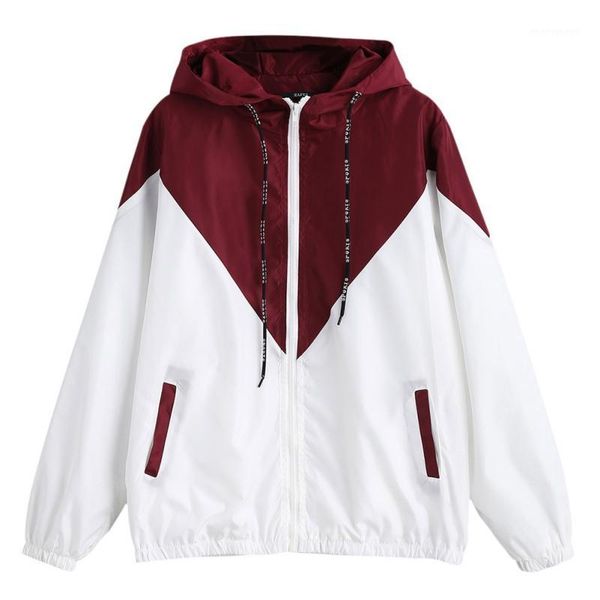 

women's trench coats women coat loose color matching sports jacket men and with the same coat1, Tan;black