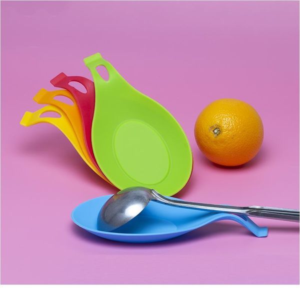 

1pcs sile spoon insulation mat eco gel heat resistant placemat drink glass coaster tray stand spoon pad a sqcbjz