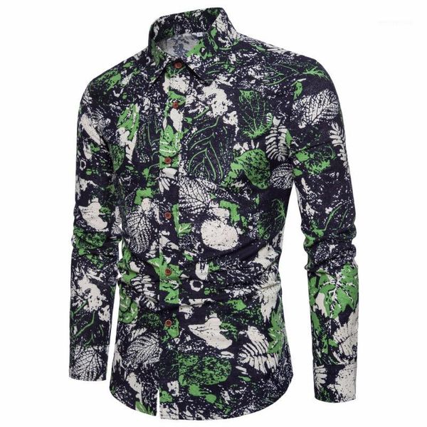 

men's 2018 men's long sleeve shirt hawaiian shirt camisa masculina fashion brand linen large size -5xl1, White;black