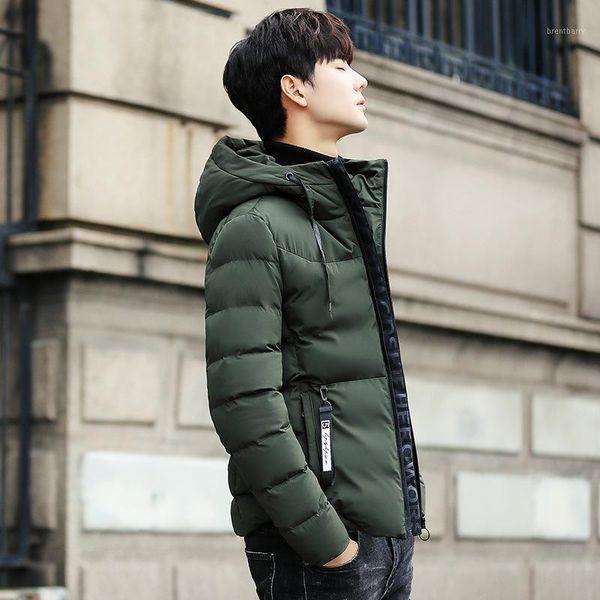 

winter jacket men 2019 fashion stand collar male parka jacket mens solid thick jackets and coats man winter parkas t1021, Black