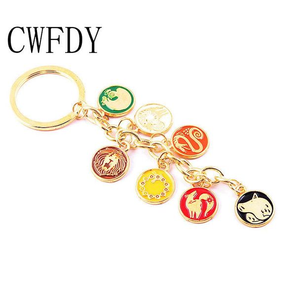 

seven deadly sins protagonist tattoo keychain anime peripheral snake pig sheep lion grizzly bear coin key chain gifts, Silver