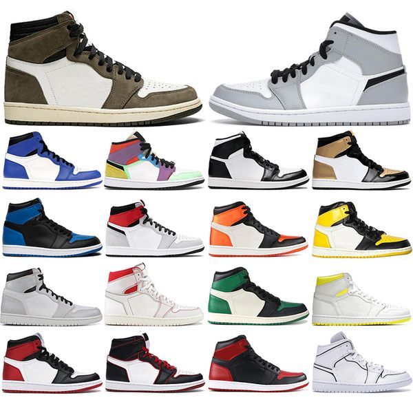

1s basketball shoes for women men jumpman high og unc to chicago light smoke grey pink quartz mocha twist mens sport sneakers 36-46
