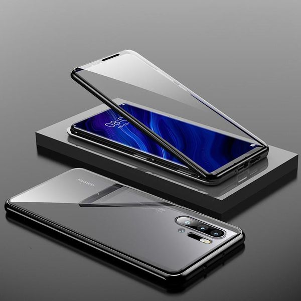 

magnetic adsorption metal case for huaweip30 p40 p20 mate40 20 30 lite pro p40e double sided glass magnet case for honor10 30 h sqcbtf