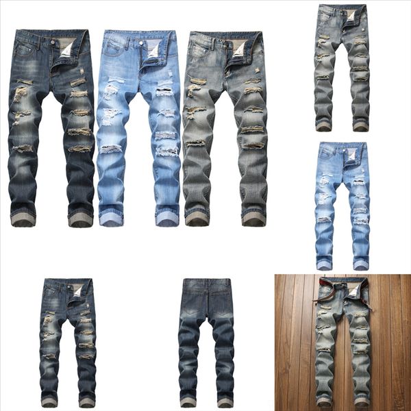 

tiopd s mens hole drop stretch black jeans rips hop man fashion slim fit washed motocycle denim pants panelled hip jeans trousers slim-fit