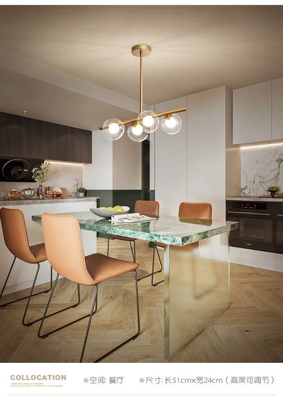 

modern led chandelier glass ball lamps restaurant bar hanging lights nordic dining room decoration suspension luminaires