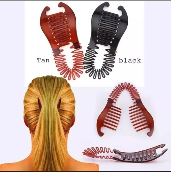 Bandas Cabelo cabeleireiro bloqueio Side Mulher Comb cabelo Elásticos Braid Bendable Ferramenta Segurar Rabo de borracha Hair Styling Ferramenta