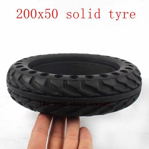 

200x50 explosion-proof electric bike scooter tubeless tyres 8 inch motorcycle solid wheel tires bee hive holes1