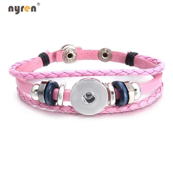 

wholesale snap button design fashion noosa charms leather bracelets fit 18mm diy snaps buttons jewelry