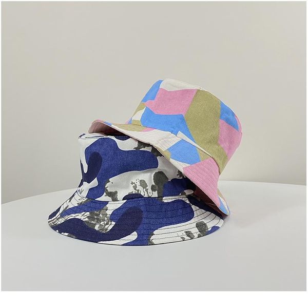 

холст камуфляж двухсторонний износ рыболова шляпа мужчин и женщин весна и летние открытый повседневный колледж стиль шляпа bybyinw, Black