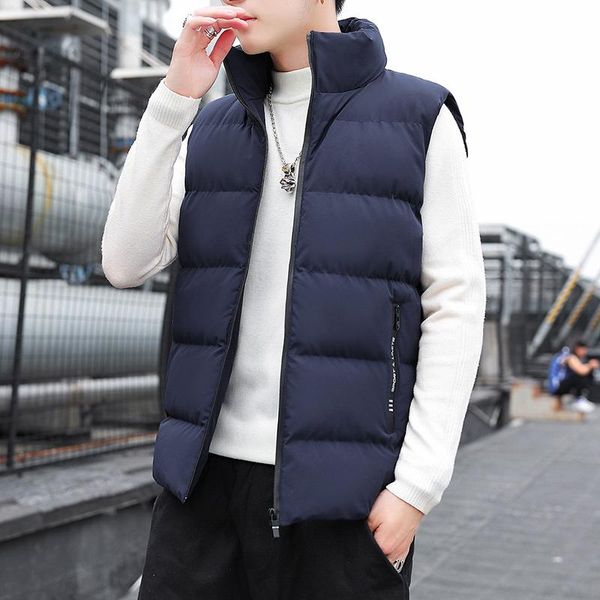 

2020 autumn and winter new men's vest sleeveless vest hooded thick warm down padded jacket jacket men3676, Black;white