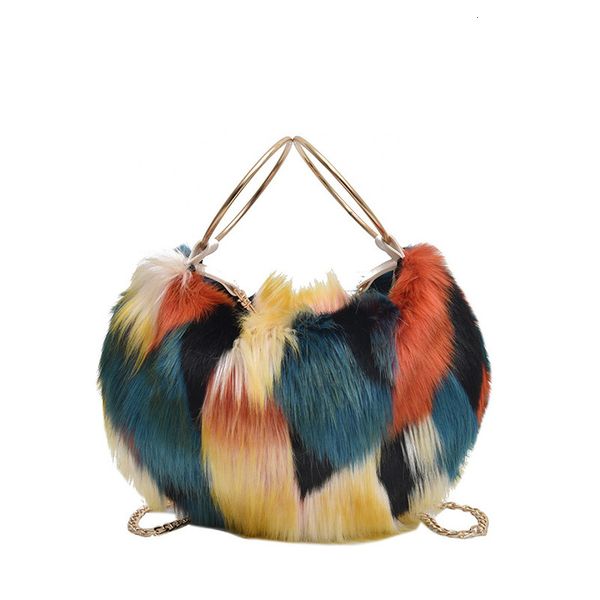 

women rabbit plush handbag 2020 winter shoulder bags faux fur evening clutch bag ladies party crossbody purse