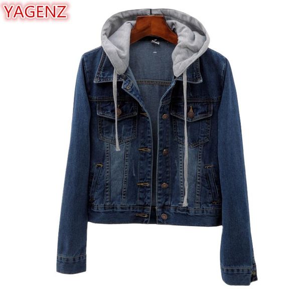 

yagenz jeans jacket women spring autumn coat women ladies harajuku denim jacket fashion ladies jackets short coat femme 1039, Black;brown