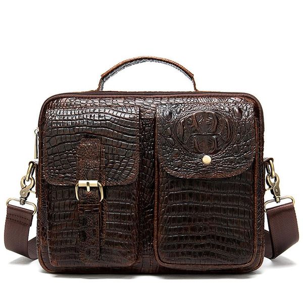 

briefcases retro men's genuine leather bag shoulder messenger horizontal briefcase first layer portable totes handbag