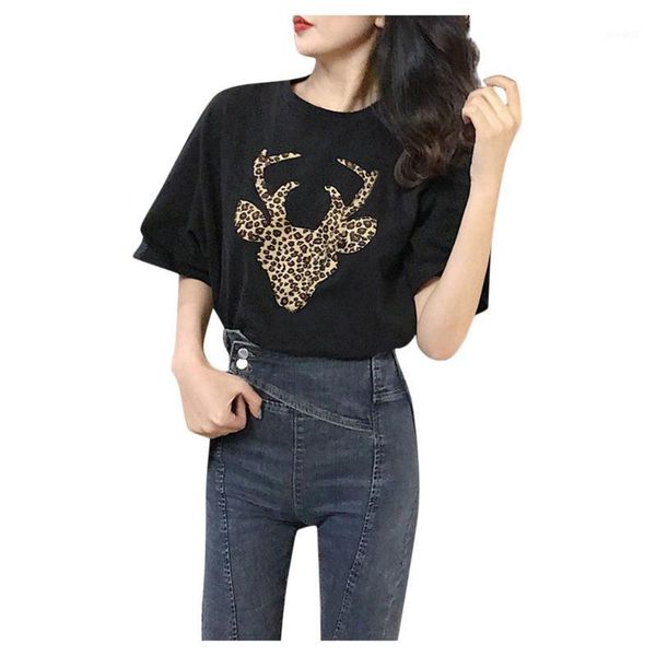 

hamboder 2020 women t-shirts spring summer fashion personality printing o-neck short sleeve shirt t-shirt #35%1, White