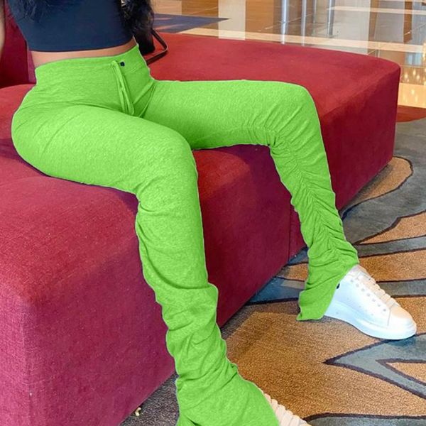 

women sweatpants joggers high waist soft ruched calf bell hem split leggings bodycon pants trousers casual street trouses women's & cap, Black;white