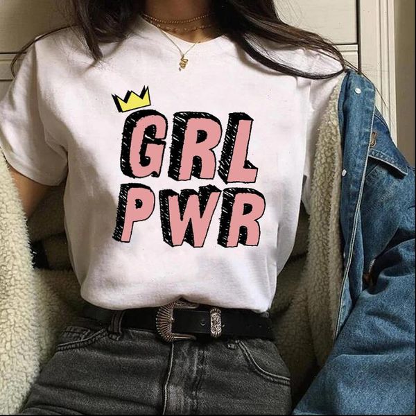 

women girl power crown clothing clothes fashion feminist tees graphic female ladies womens lady t shirt t shirt t shirts, White