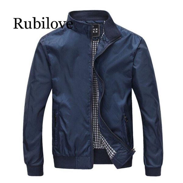 

men's jackets rubilove big size 4xl 5xl mens spring summer casual thin male windbreakers college bomber black varsity jacket, Black;brown