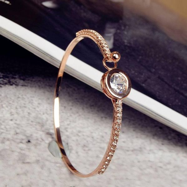 

xiao young bracelet & bangle for women simple charms rose gold color zircon open cuff bracelets fashion jewelry cute gift 2020, Golden;silver