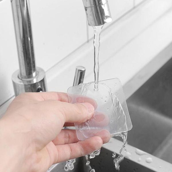 

20pcs double-sided transparent adhesive hook auxiliary paste strong seamless tile hook waterproof magic stickers bathroom tool1