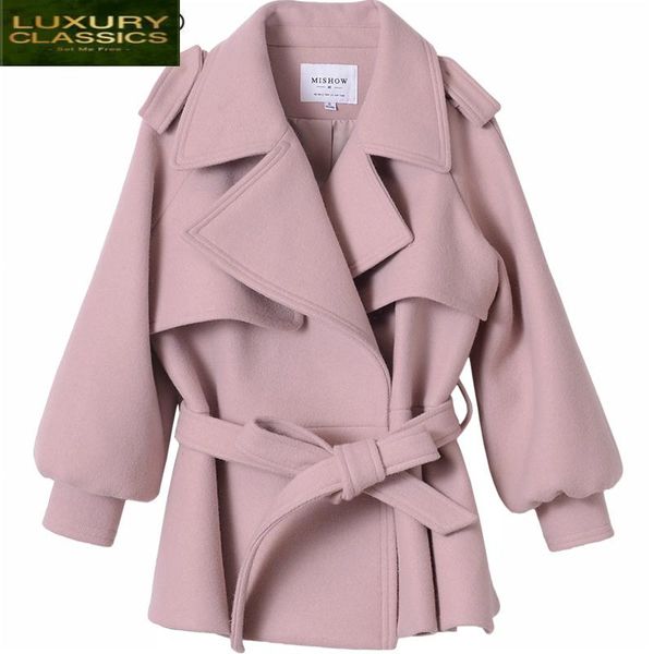 

women 2021 autumn coat wool & blends short jacket sweet ladies coats winter clothes spring jackets casaco feminino lwl706, Black