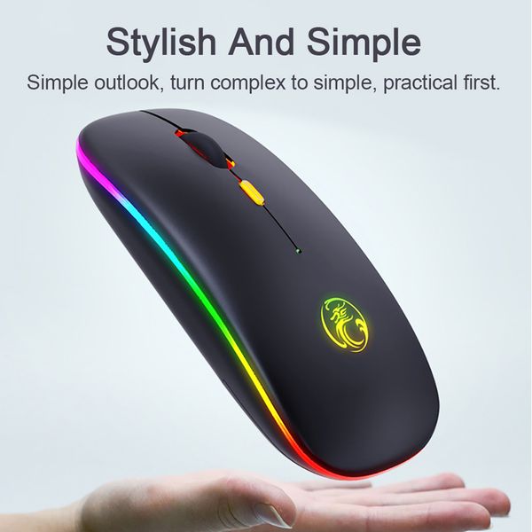 

wireless mouse rgb bluetooth computer mouse silent rechargeable ergonomic mause with led backlit usb optical mice for pc laptop